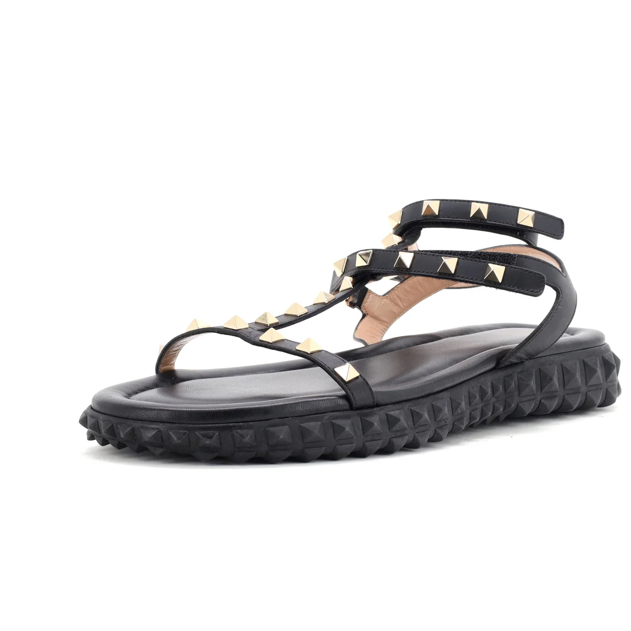 Women's Rockstud Gladiator Platform Sandals Leather - Deep Luxury