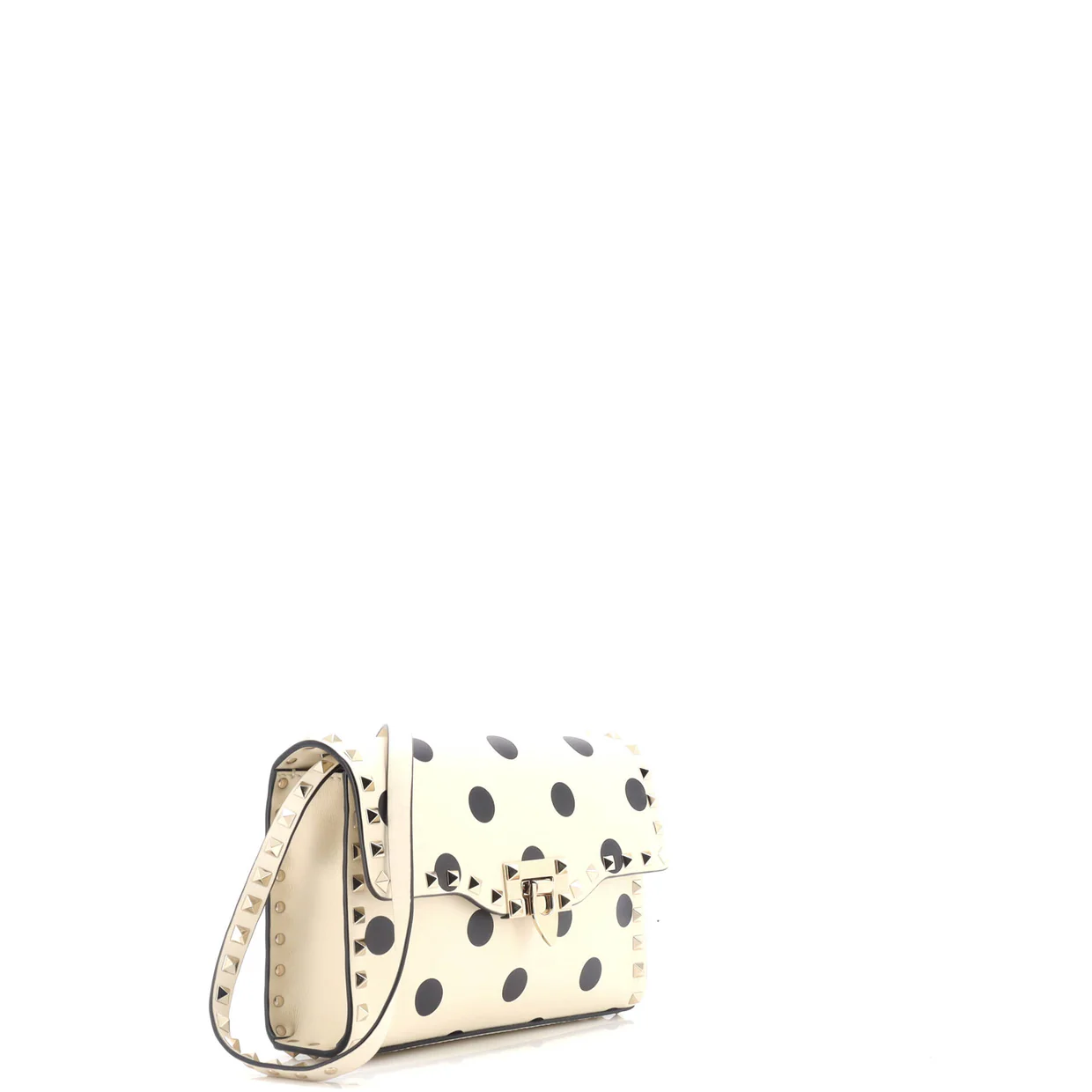Rockstud Flip Lock Flap Bag Printed Leather Medium - Deep Luxury