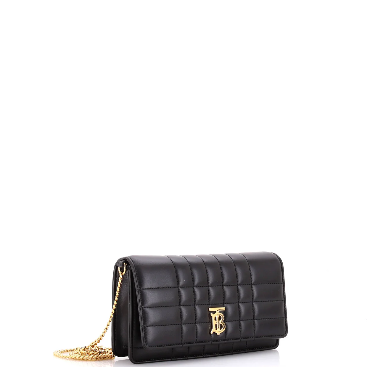 Lola Clutch on Chain Quilted Leather - Deep Luxury