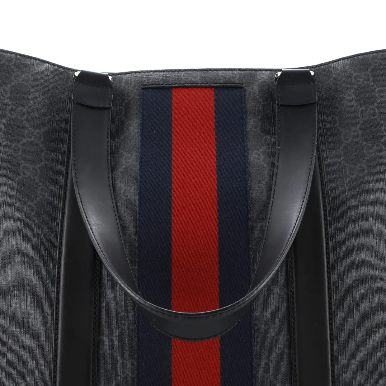 Web Open Tote GG Coated Canvas Large - Deep Luxury