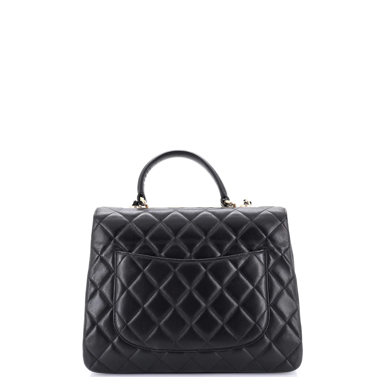 Trendy CC Top Handle Bag Quilted Lambskin Large - Deep Luxury