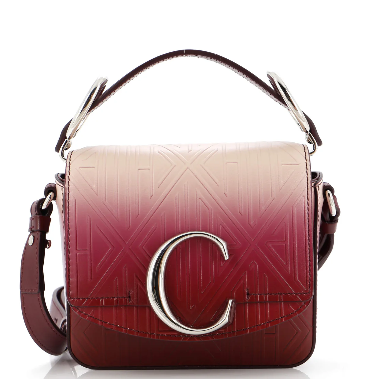 C Flap Bag Embossed Leather Mini - Deep Luxury
