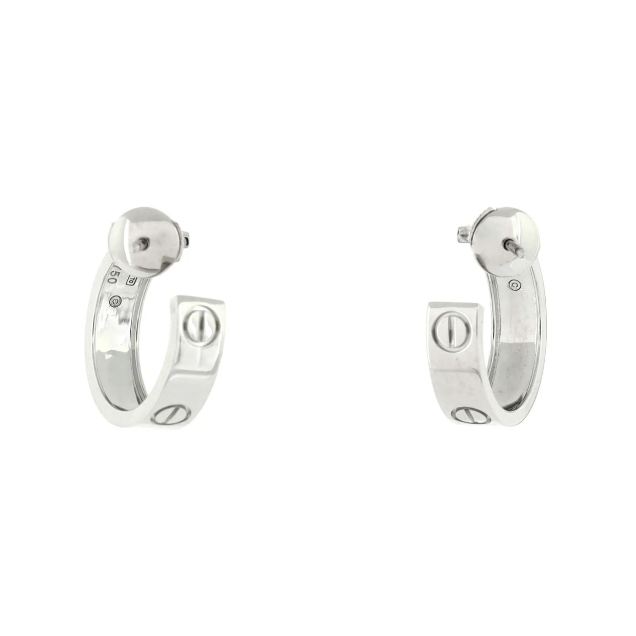 Love Hoop Earrings 18K White Gold 5.5mm - Deep Luxury