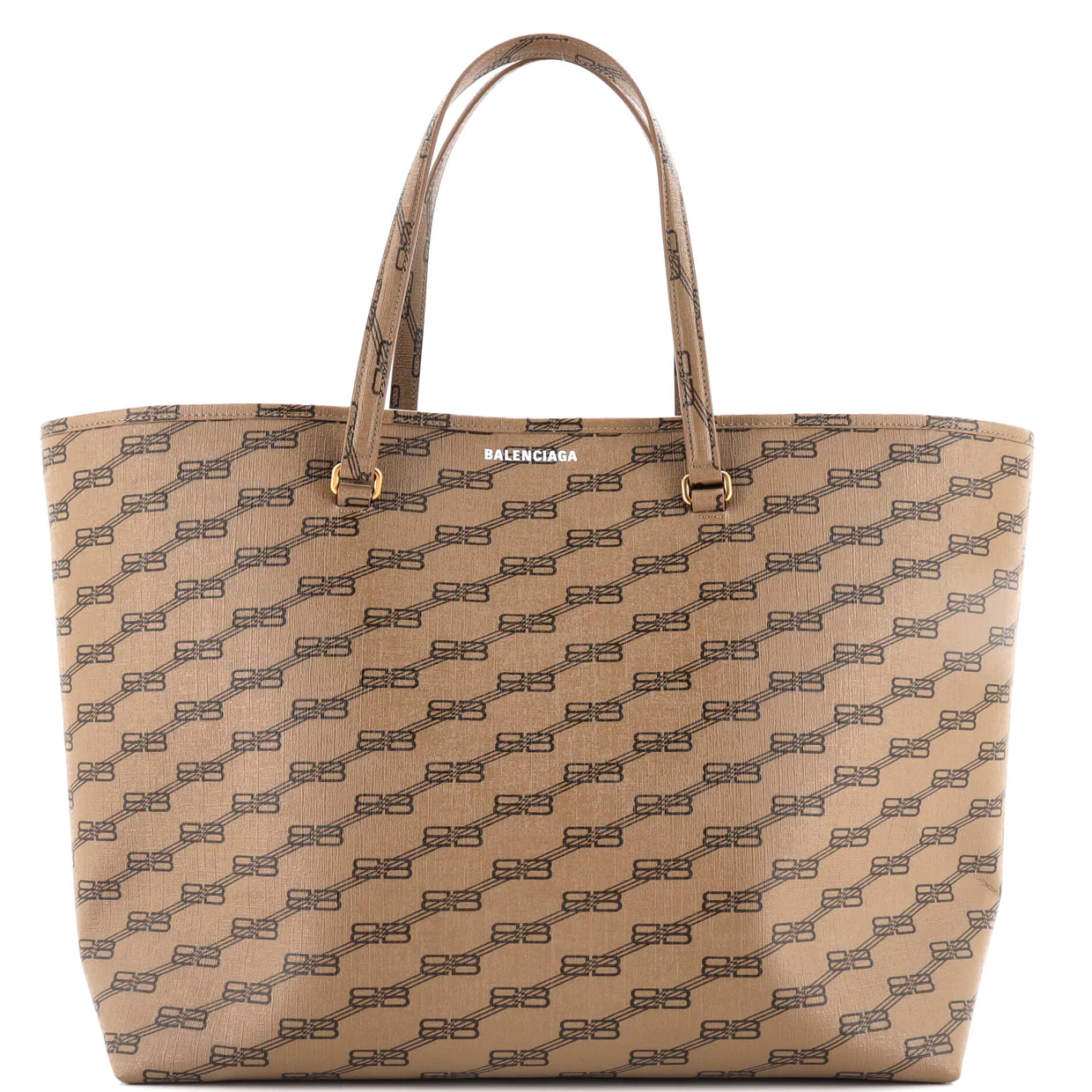 Signature East-West Shopper Tote BB Monogram Coated Canvas Large - Deep Luxury