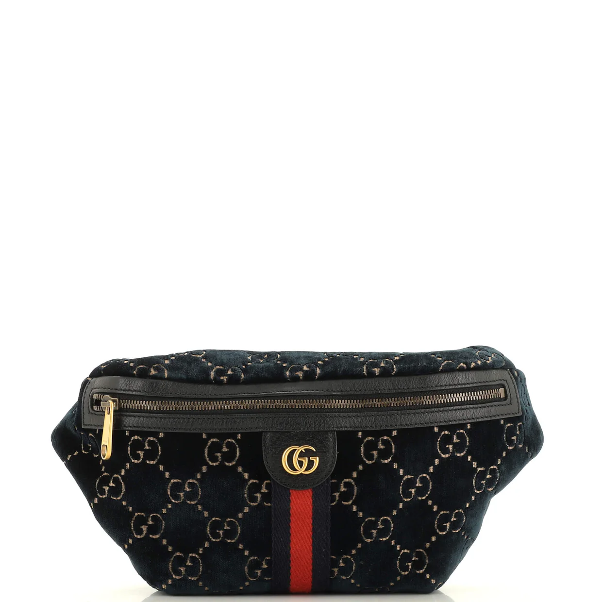 Ophidia Zip Belt Bag GG Velvet - Deep Luxury