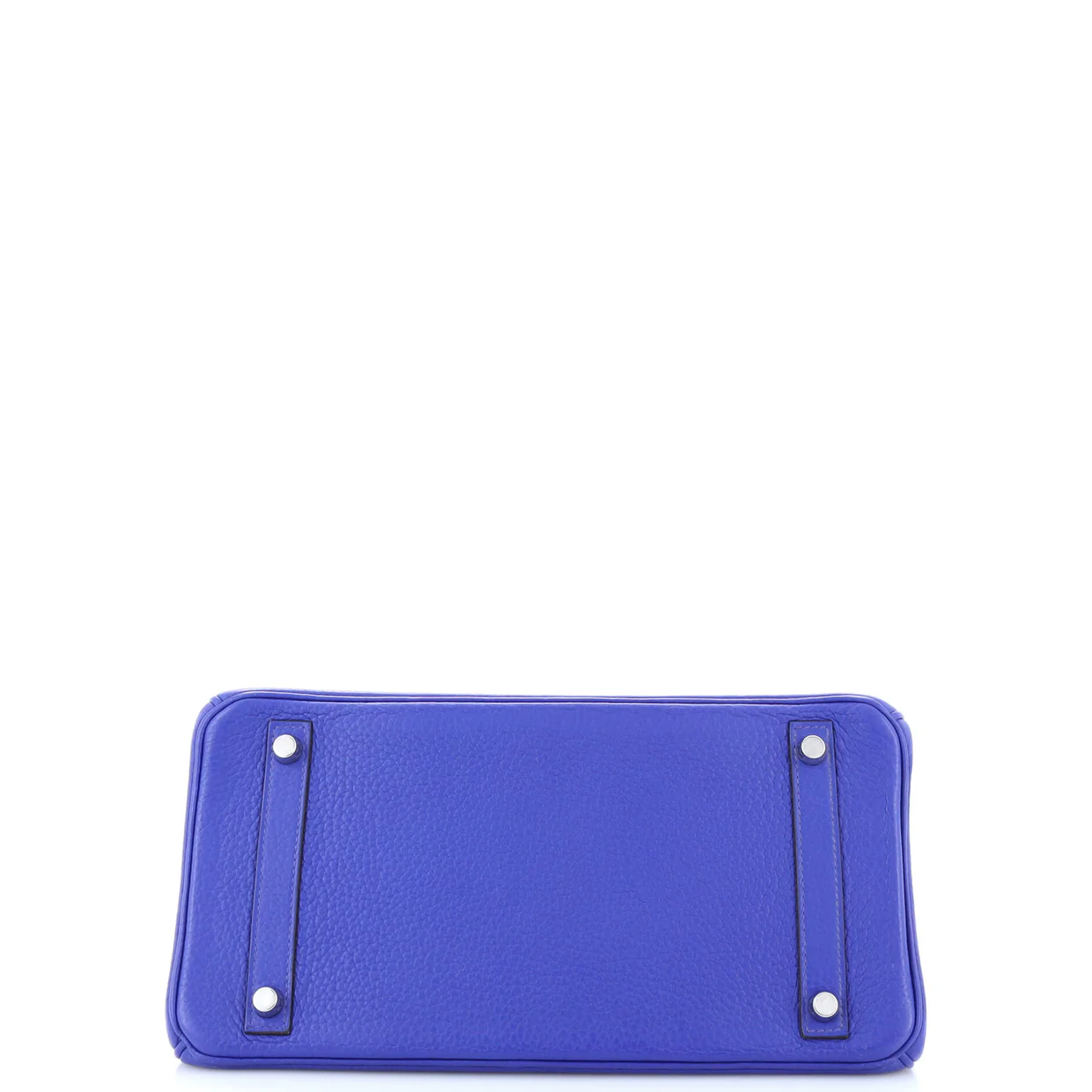 Birkin Handbag Bleu Electrique Clemence with Palladium Hardware 30 - Deep Luxury