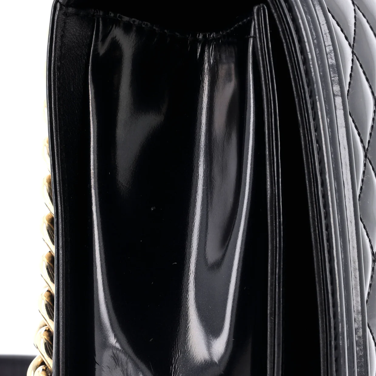 Boy Flap Bag Quilted Patent New Medium - Deep Luxury