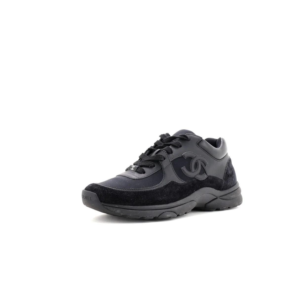 Women's CC Low-Top Sneakers Leather and Fabric with Suede - Deep Luxury