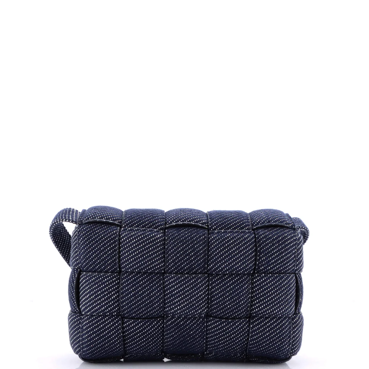 Cassette Crossbody Bag Padded Maxi Intrecciato Denim - Deep Luxury