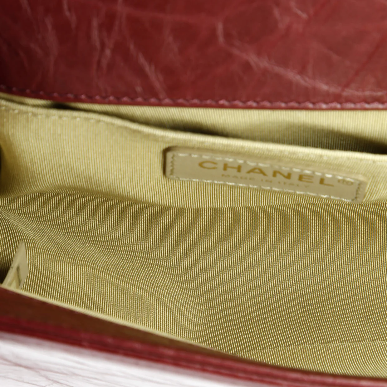 Boy Flap Bag Chevron Embellished Crumpled Calfskin Small - Deep Luxury