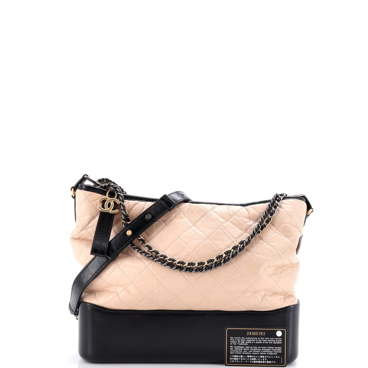 Bicolor Gabrielle Hobo Quilted Aged Calfskin Large - Deep Luxury