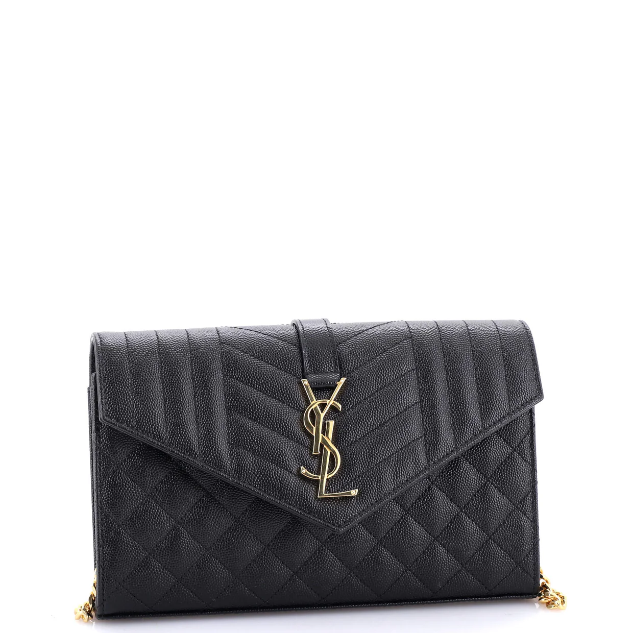 Classic Monogram Chain Wallet Mixed Matelasse Leather Medium - Deep Luxury