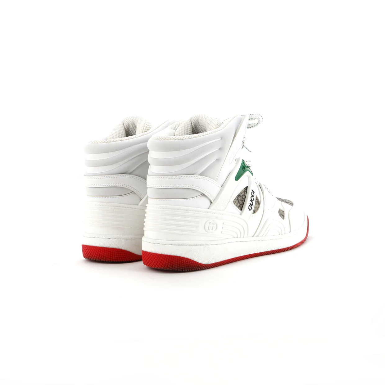 Women's Gucci Basket High-Top Sneakers GG Coated Canvas and Demetra - Deep Luxury