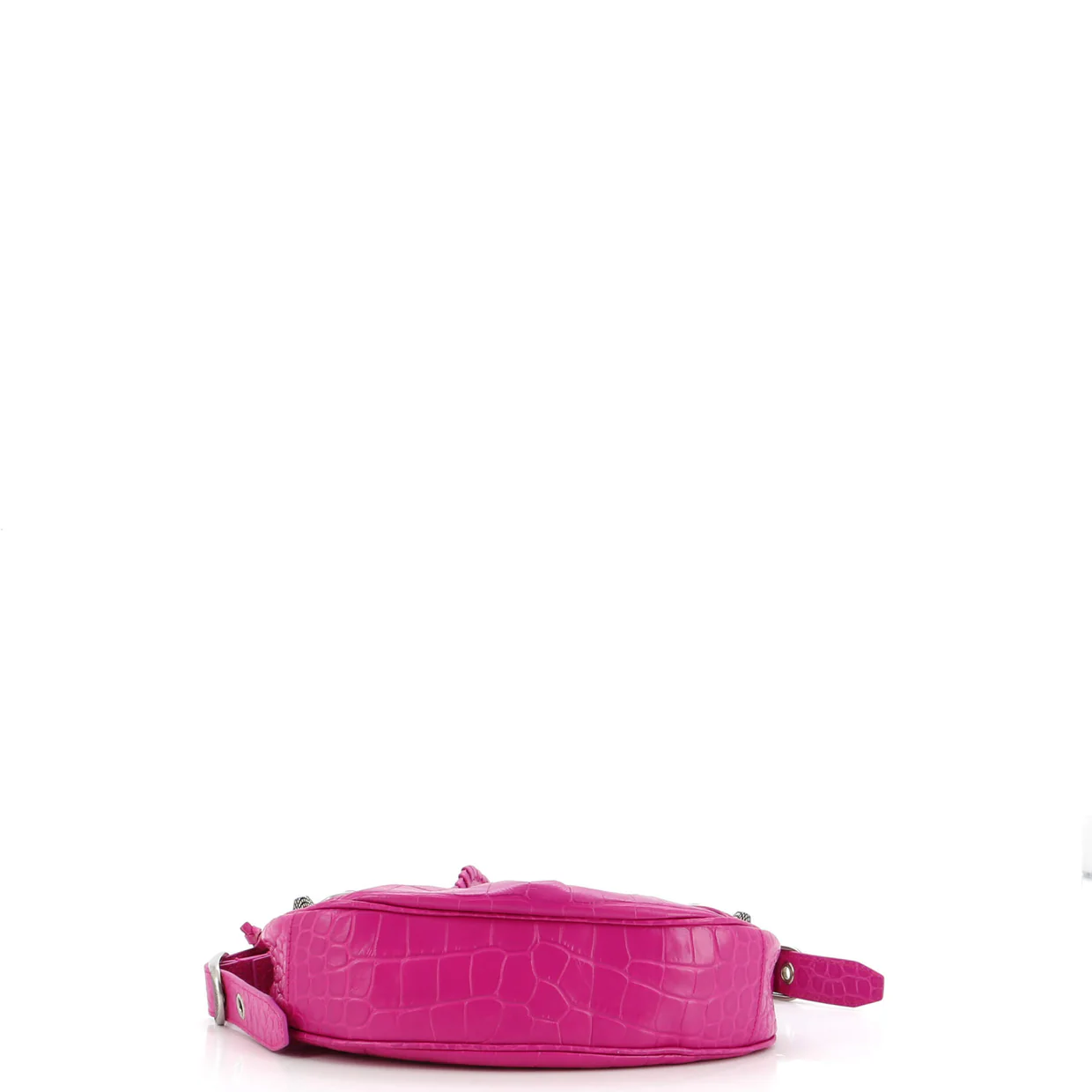 Le Cagole Giant Studs Shoulder Bag Crocodile Embossed Leather XS - Deep Luxury