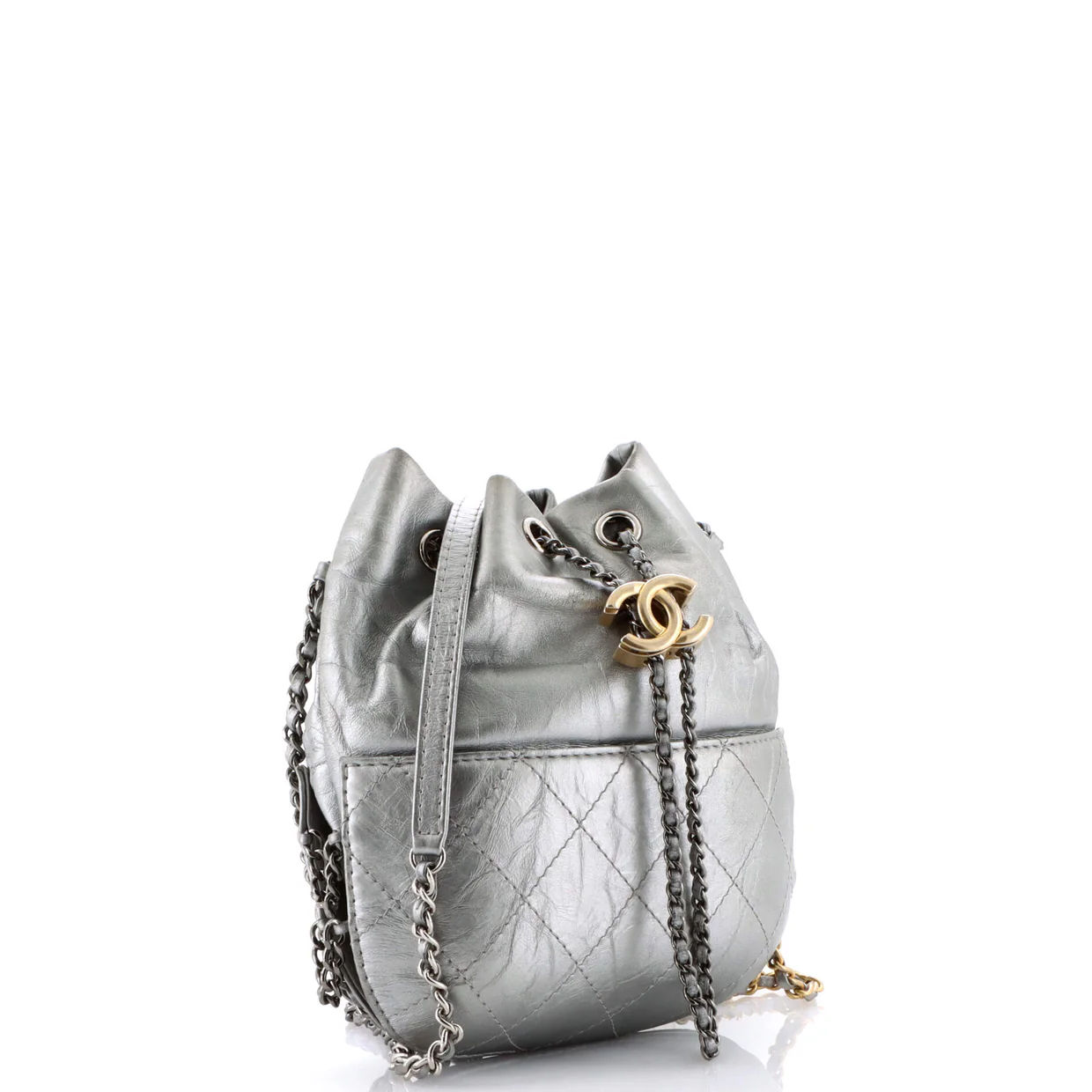 Gabrielle Drawstring Bag Quilted Calfskin Medium - Deep Luxury