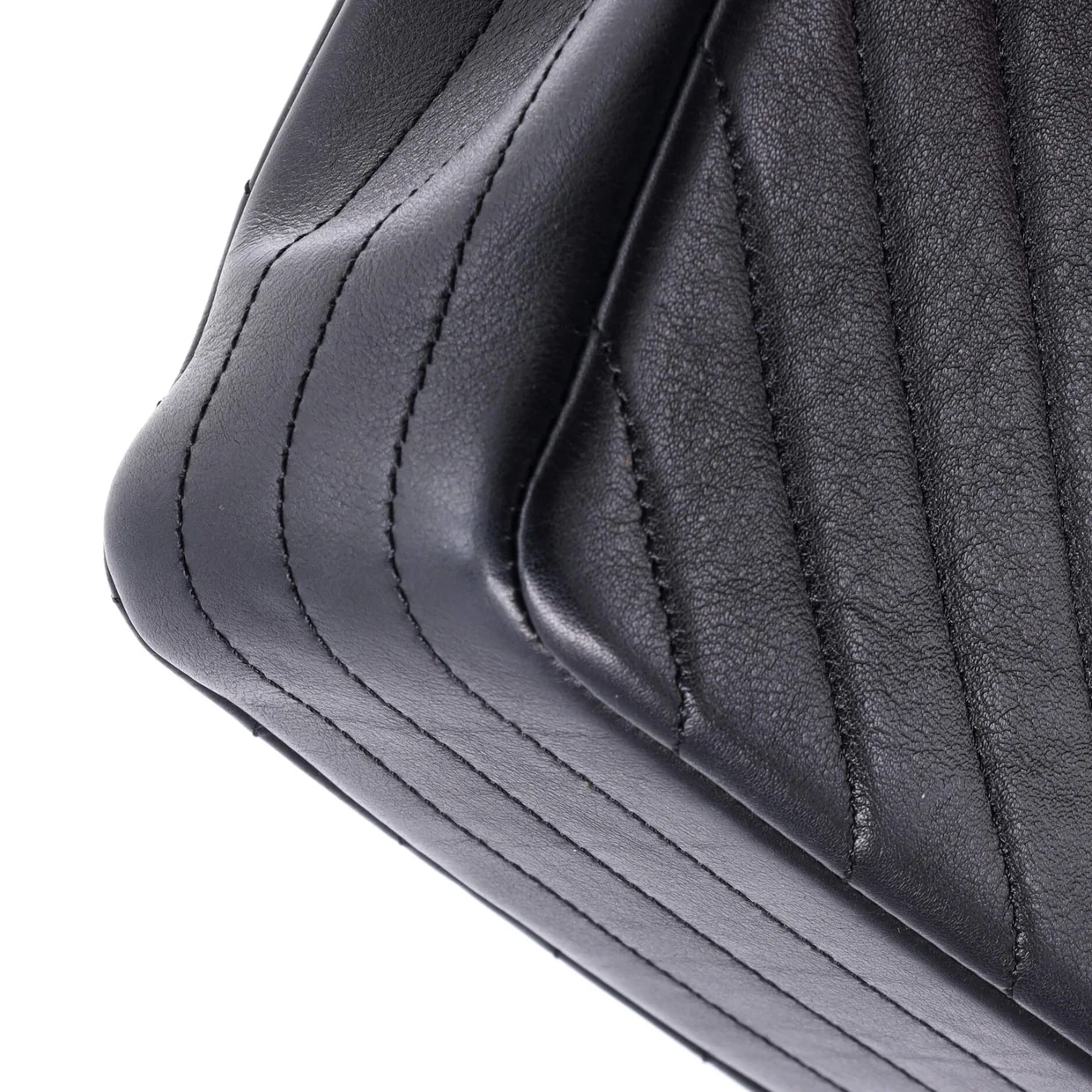 Statement Flap Bag Chevron Calfskin Small - Deep Luxury