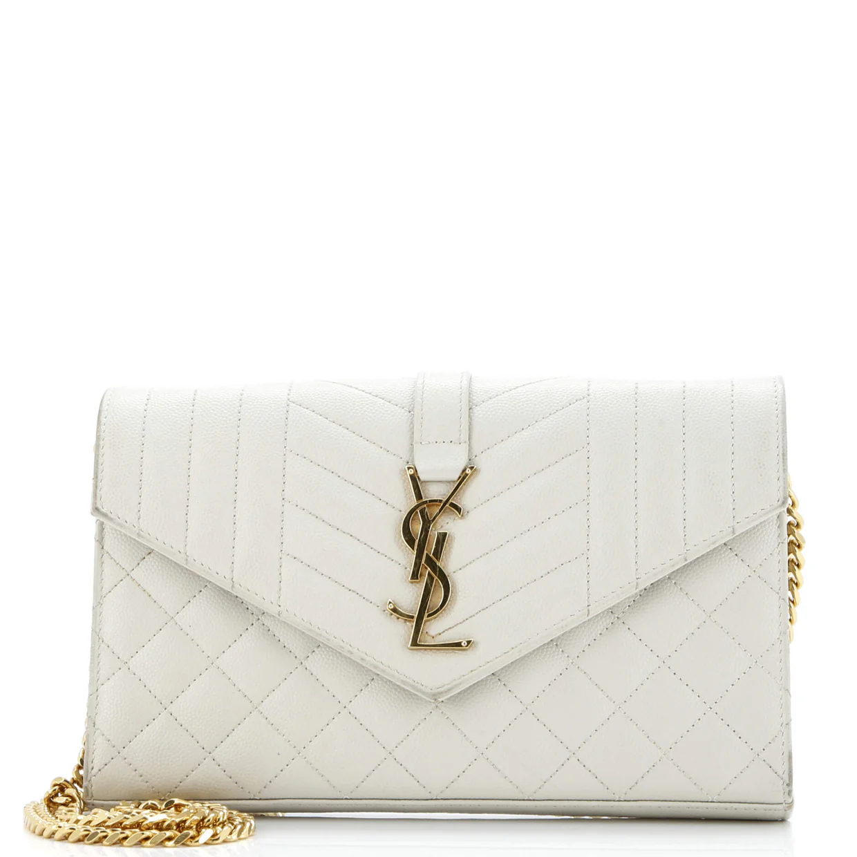 Classic Monogram Chain Wallet Mixed Matelasse Leather Medium - Deep Luxury