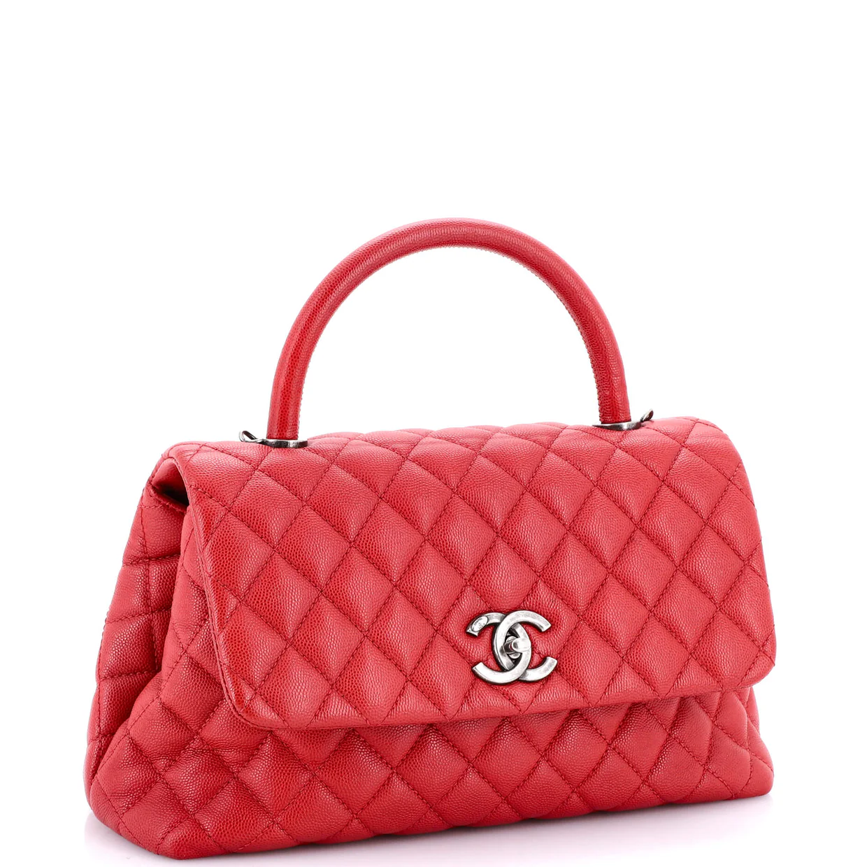 Coco Top Handle Bag Quilted Caviar Small - Deep Luxury