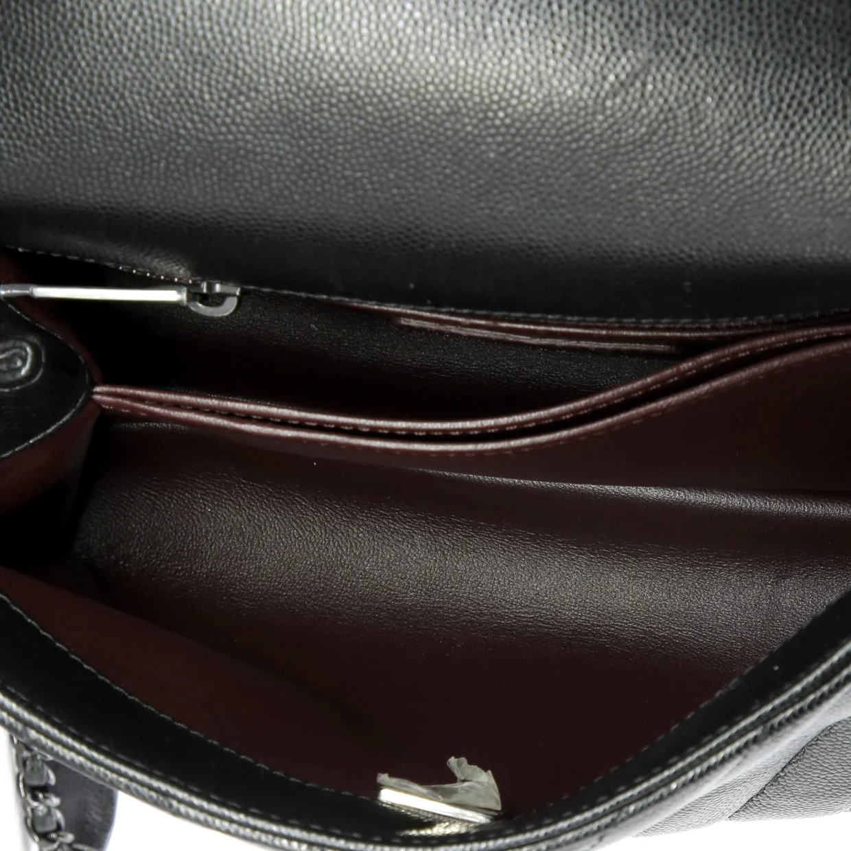 So Black Coco Top Handle Bag Chevron Caviar Mini - Deep Luxury