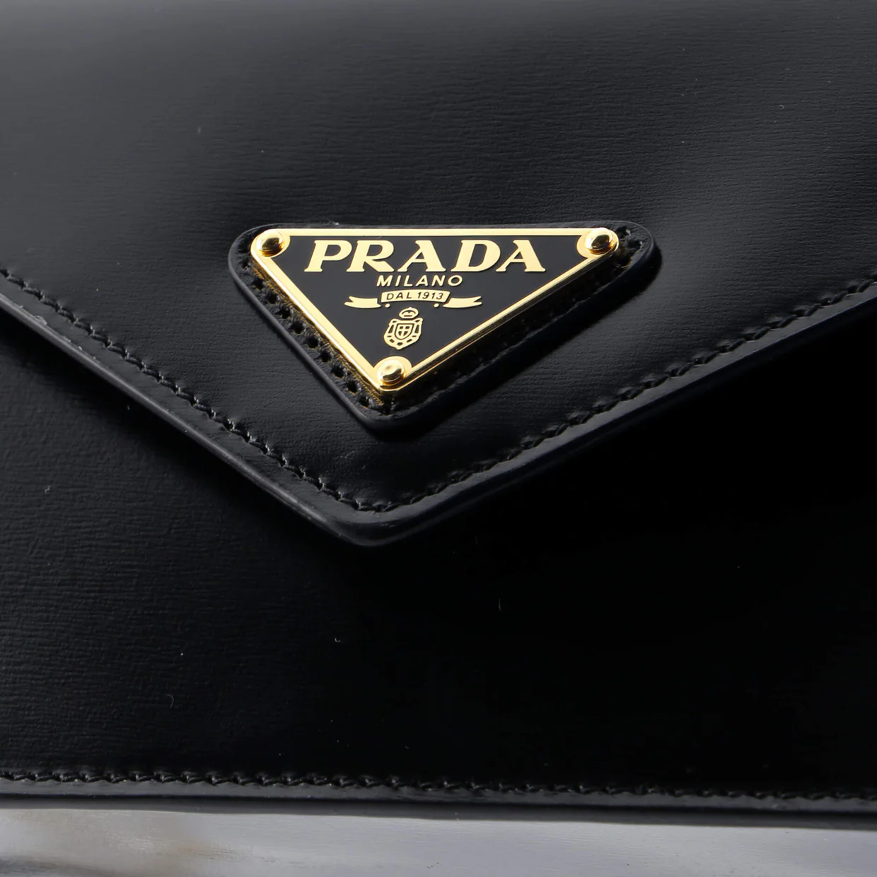 Triangle Logo Envelope Chain Crossbody Bag Leather - Deep Luxury