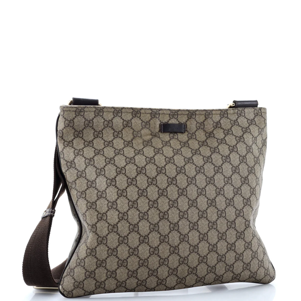 Zip Top Messenger Bag GG Coated Canvas Large - Deep Luxury