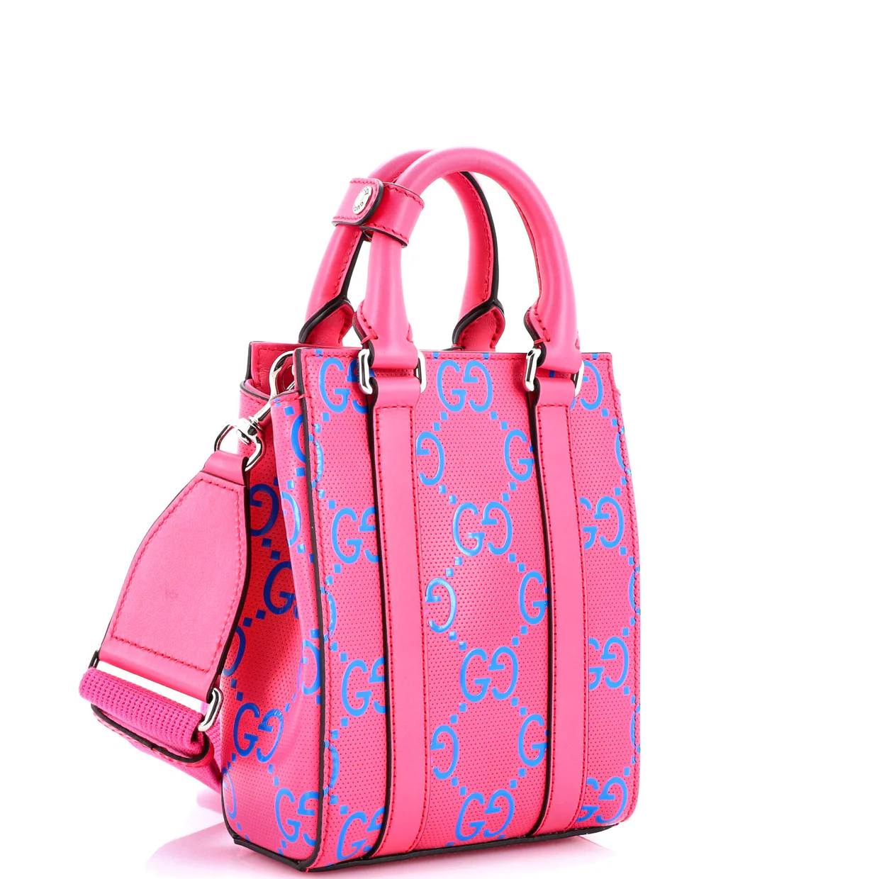 Convertible Open Tote GG Embossed Perforated Leather Mini - Deep Luxury