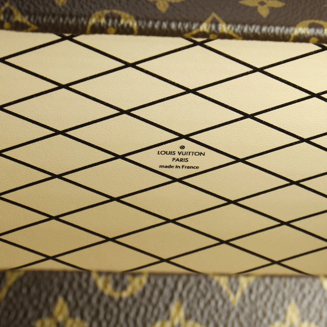 Petite Malle Handbag Studded Taiga Leather and Monogram Canvas - Deep Luxury