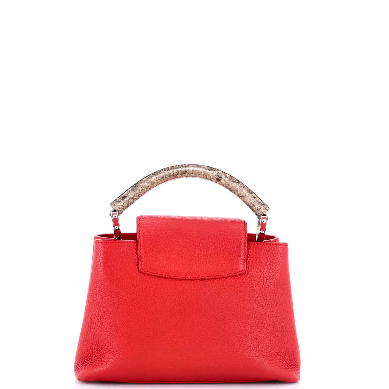 Capucines Bag Leather with Snakeskin BB - Deep Luxury