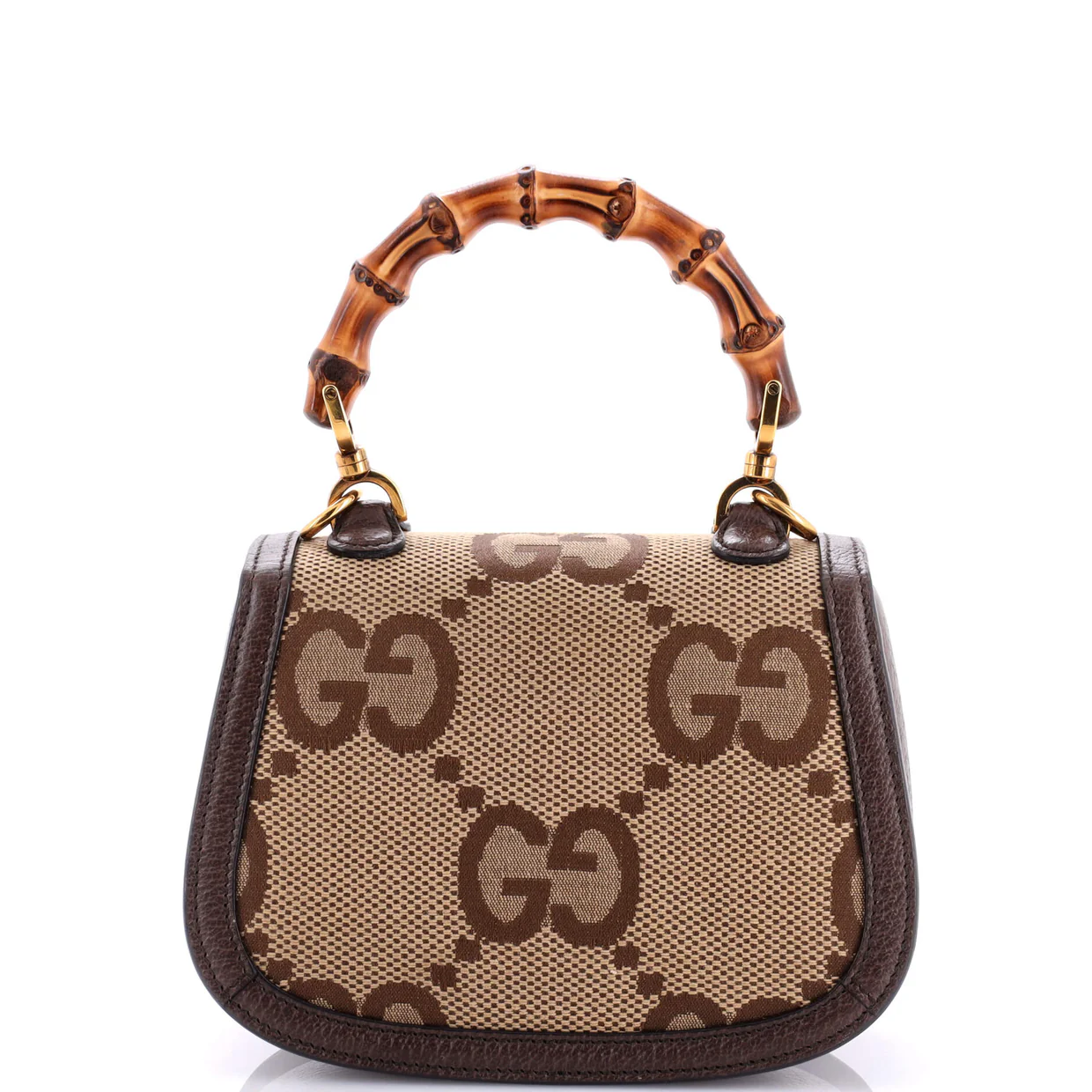 Bamboo 1947 Top Handle Bag Jumbo GG Canvas Mini - Deep Luxury