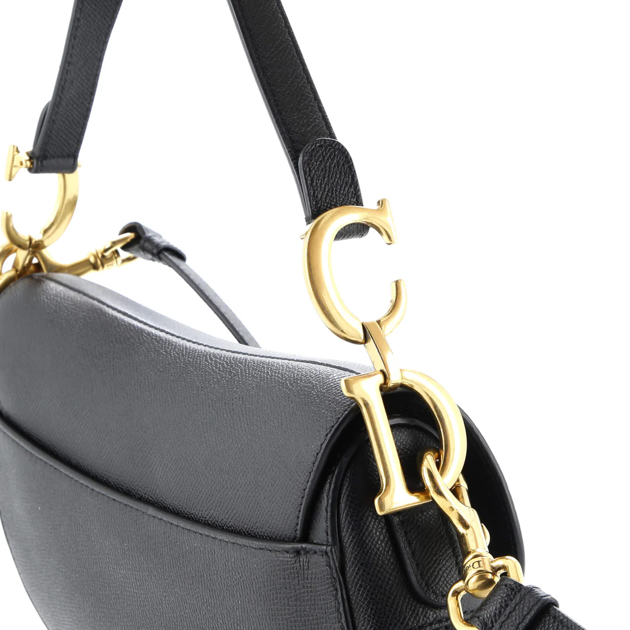 Saddle Handbag with Strap Leather Medium - Deep Luxury
