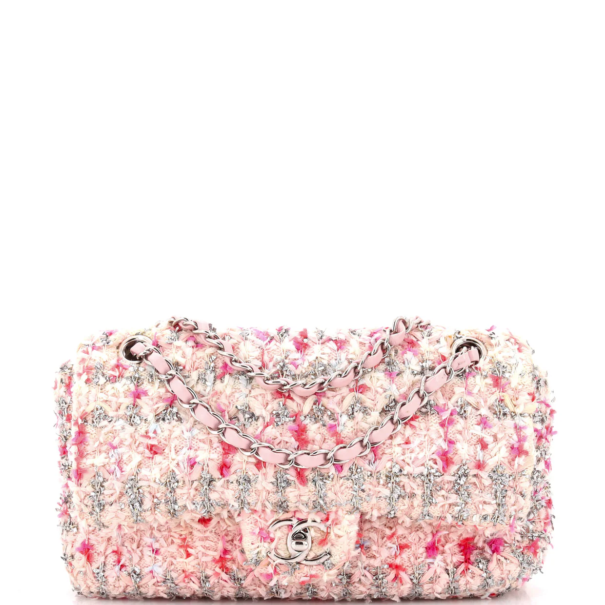 Classic Double Flap Bag Quilted Tweed and Ribbon Medium - Deep Luxury