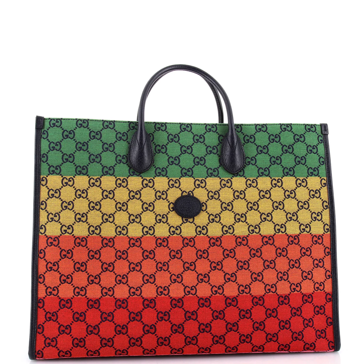 Structured Top Handle Open Tote Multicolor GG Canvas Large - Deep Luxury
