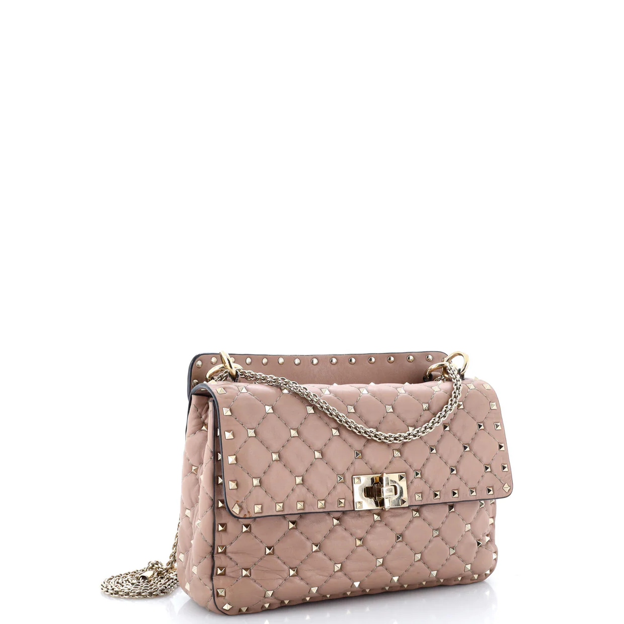 Rockstud Spike Flap Bag Quilted Leather Medium - Deep Luxury
