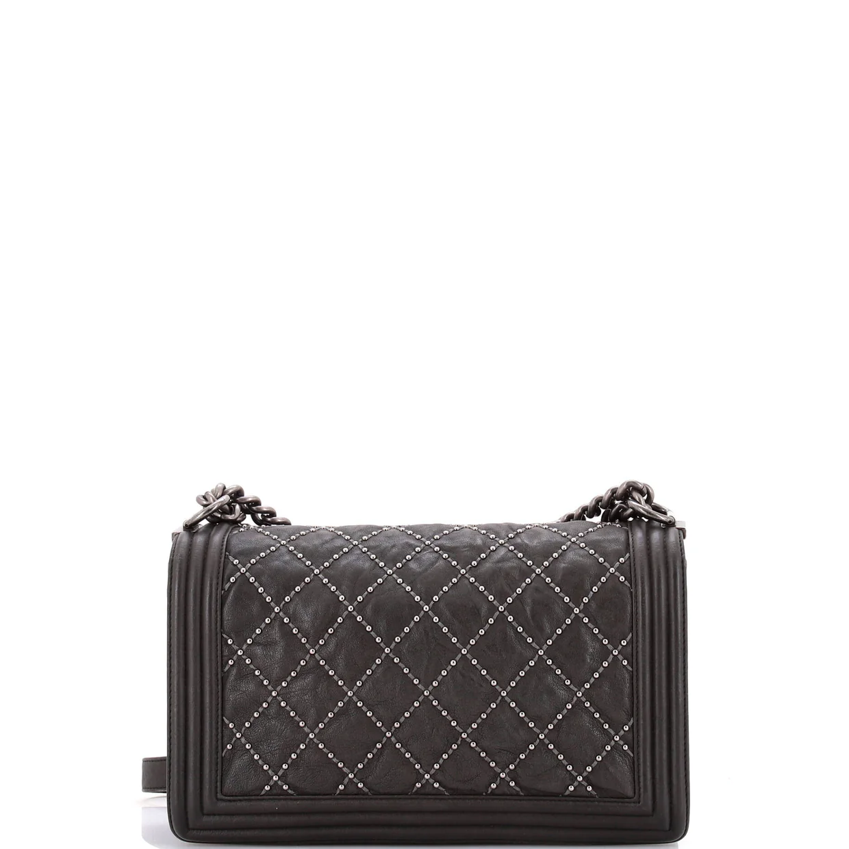 Boy Flap Bag Studded Quilted Distressed Calfskin New Medium - Deep Luxury