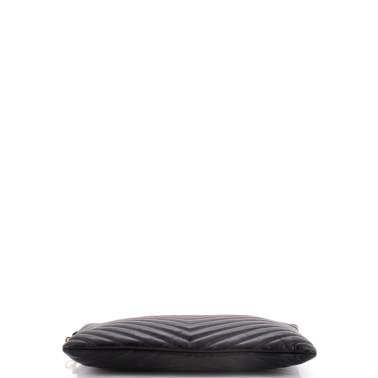 Classic Monogram Wristlet Pouch Matelasse Chevron Leather Medium - Deep Luxury