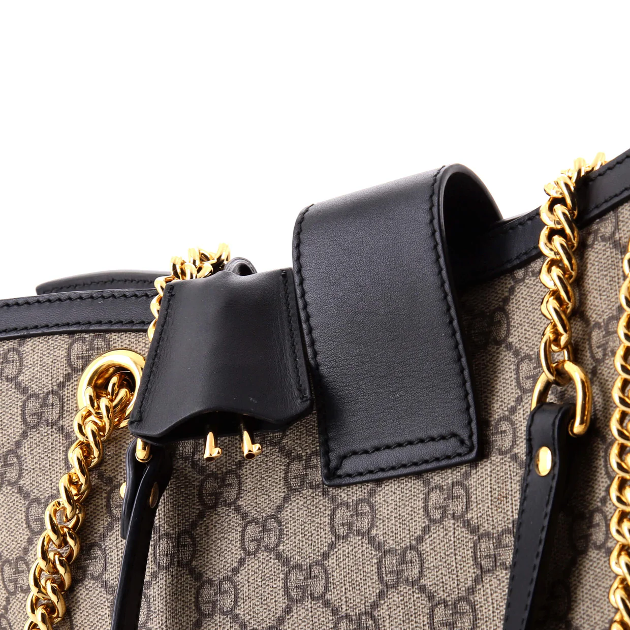 Padlock Chain Tote GG Coated Canvas with Leather Medium - Deep Luxury