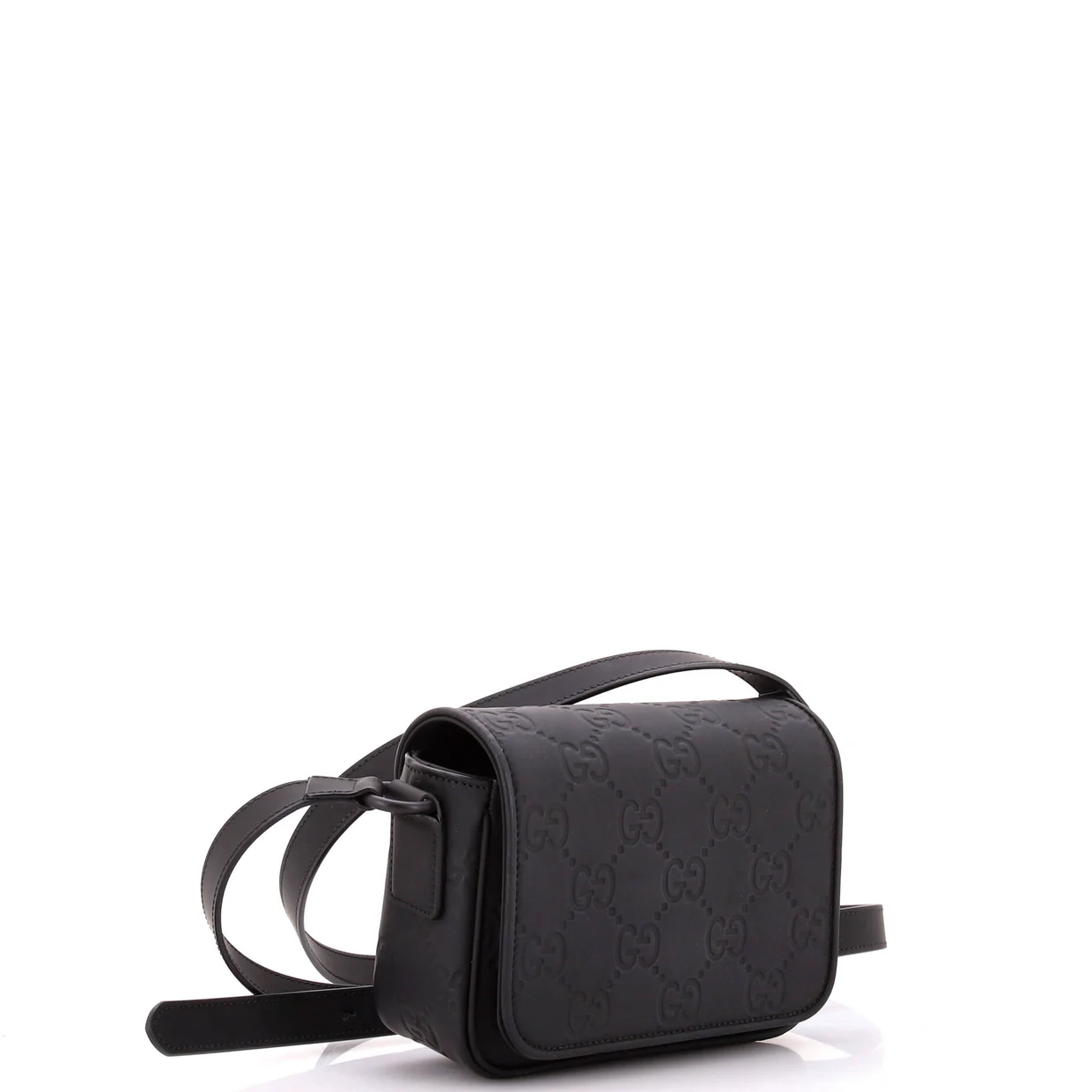 Flap Crossbody Bag GG Rubber Effect Leather Super Mini - Deep Luxury