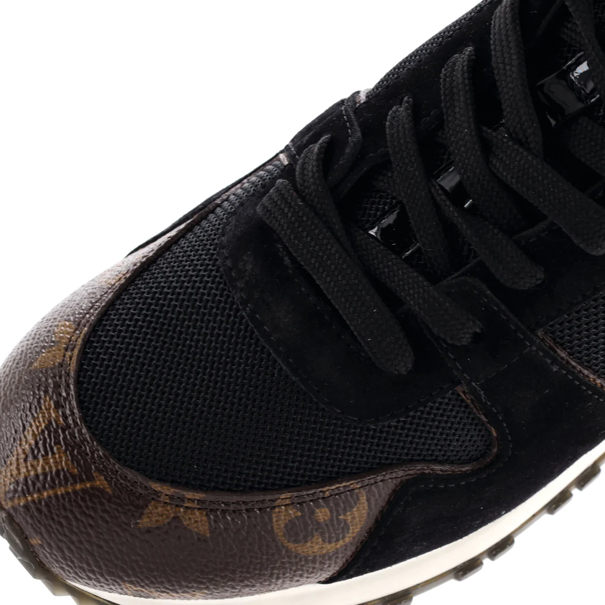 Women's Run Away Sneakers Mesh with Monogram Canvas and Suede - Deep Luxury