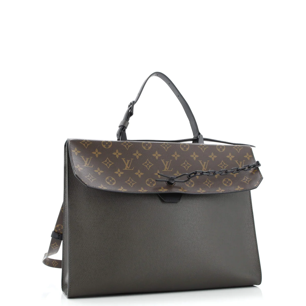 Robusto Briefcase Monogram Canvas and Taiga Leather - Deep Luxury