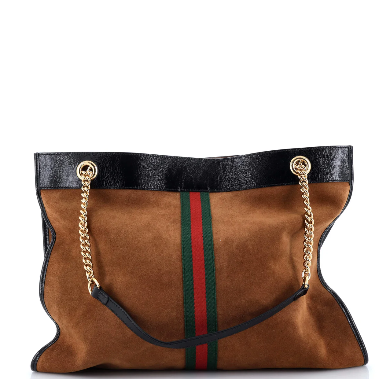 Rajah Chain Tote Suede Large - Deep Luxury