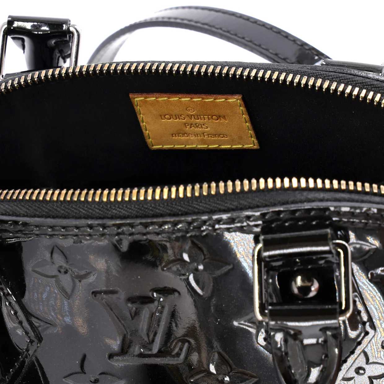 Alma Handbag Monogram Vernis BB - Deep Luxury