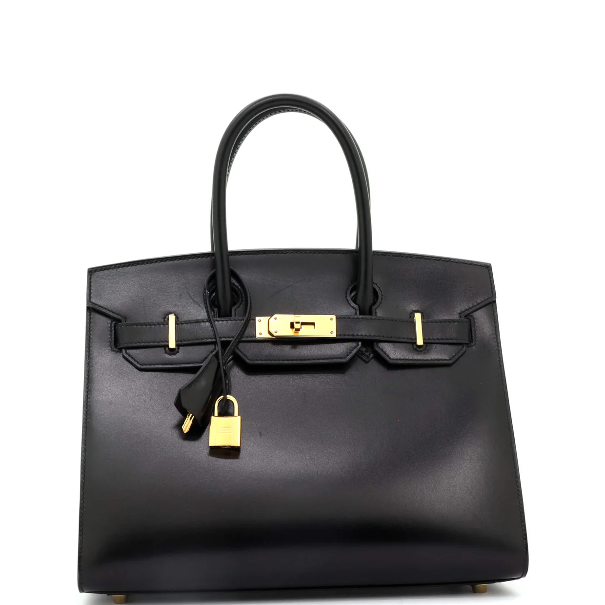 Birkin Sellier Bag Noir Box Calf with Gold Hardware 30 - Deep Luxury