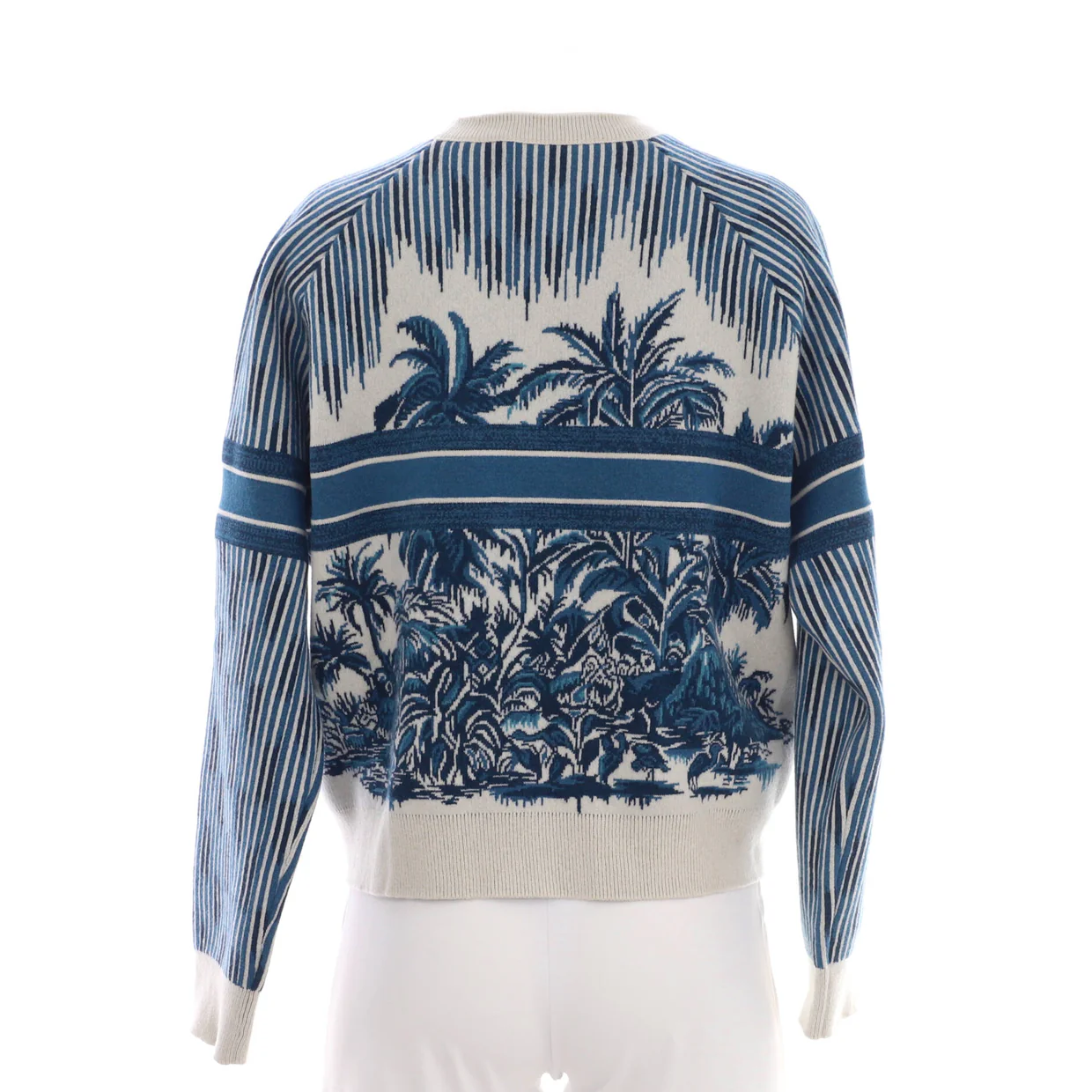 Women's Logo Crewneck Sweater Cashmere and Wool Blend - Deep Luxury