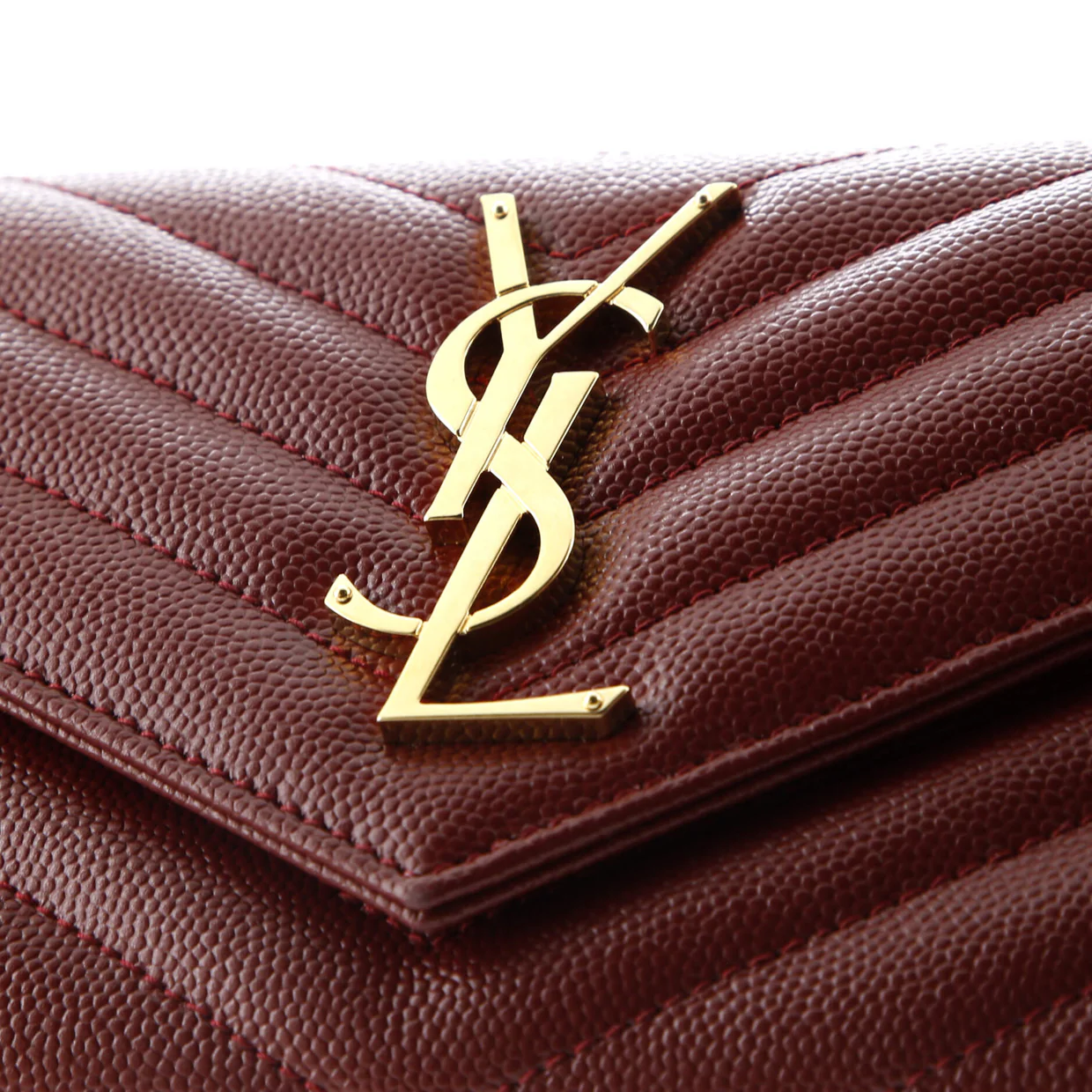 Classic Monogram Flap Wallet Matelasse Chevron Leather Large - Deep Luxury