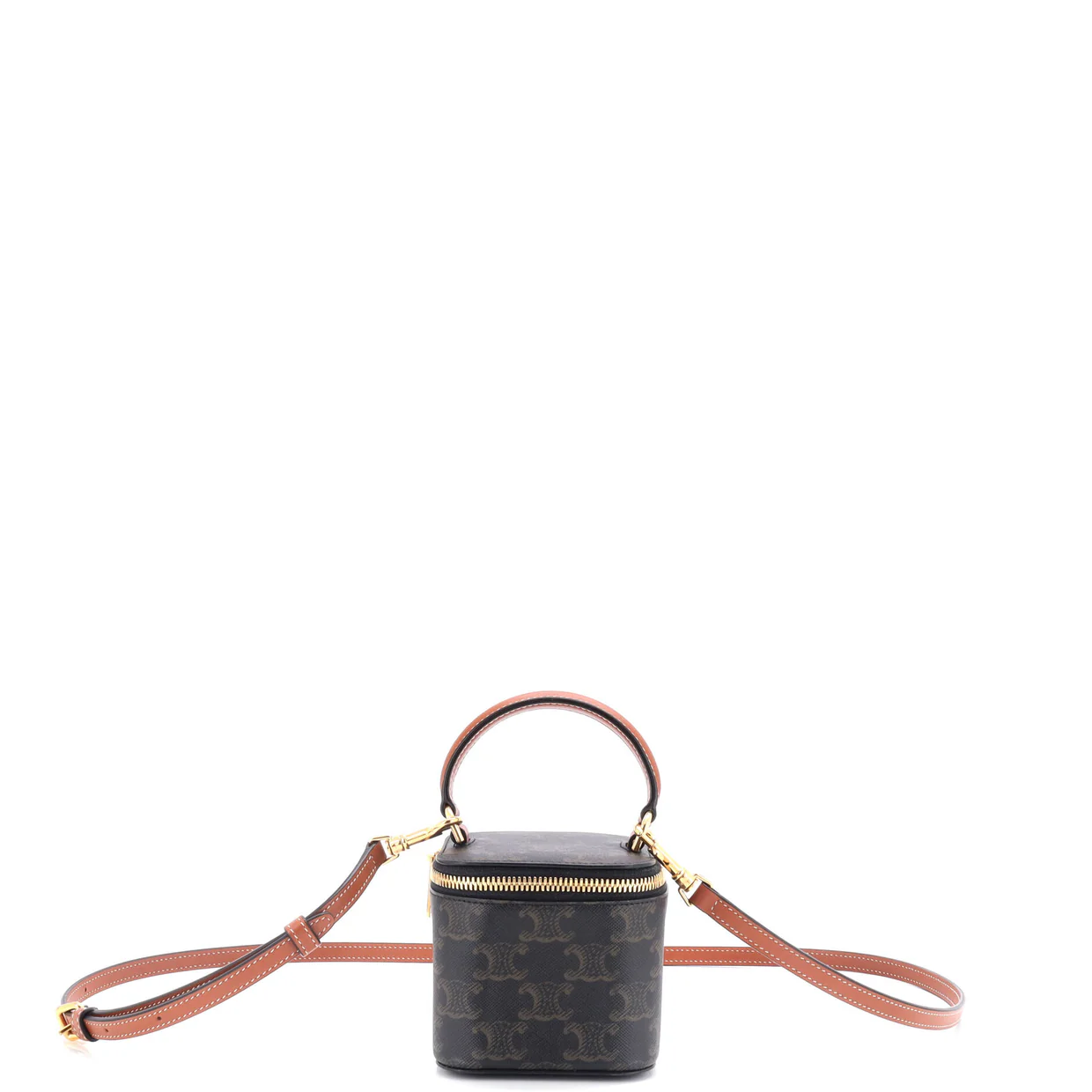 Top Handle Square Vanity Case Triomphe Coated Canvas Mini - Deep Luxury