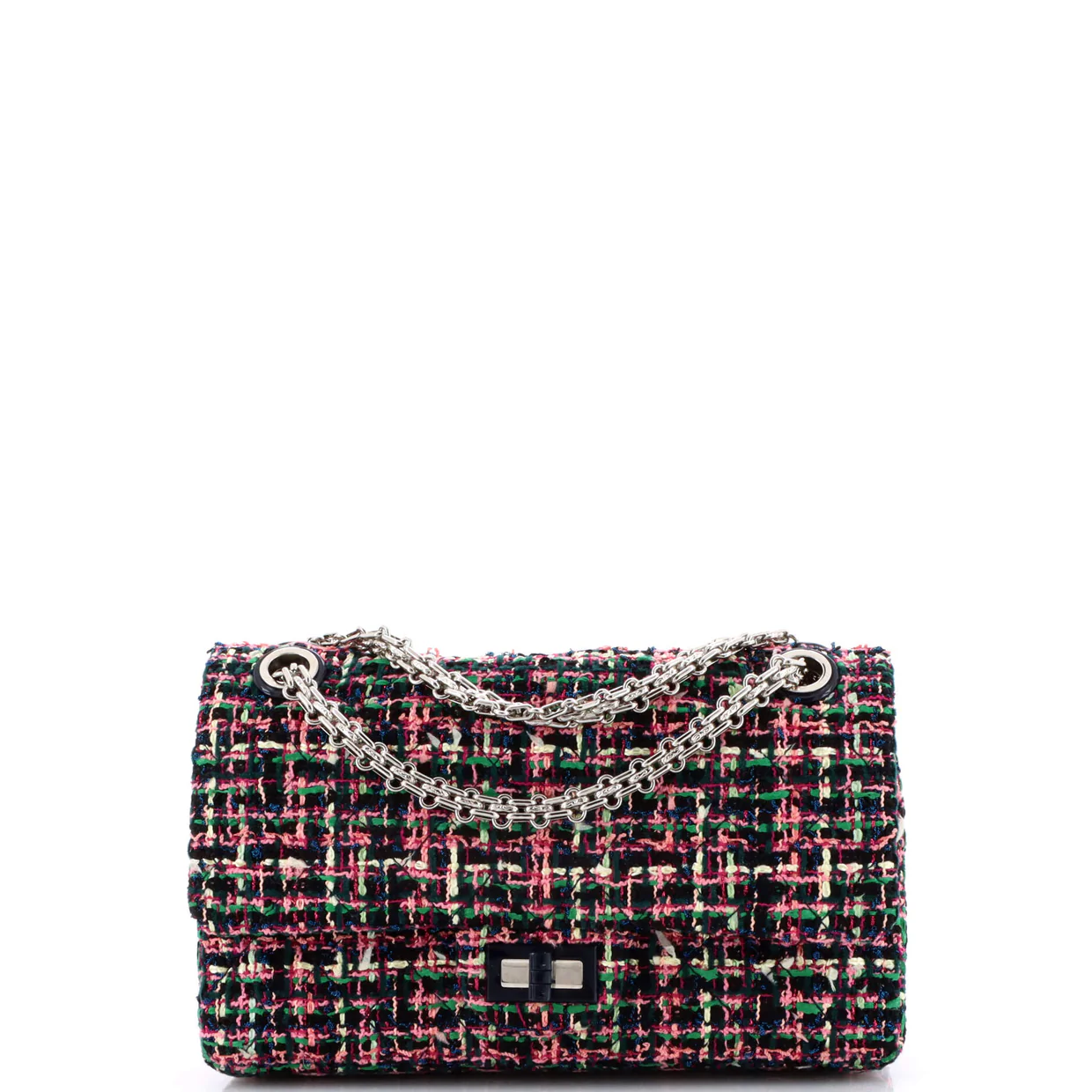 Reissue 2.55 Flap Bag Quilted Tweed with Resin Detail 225 - Deep Luxury