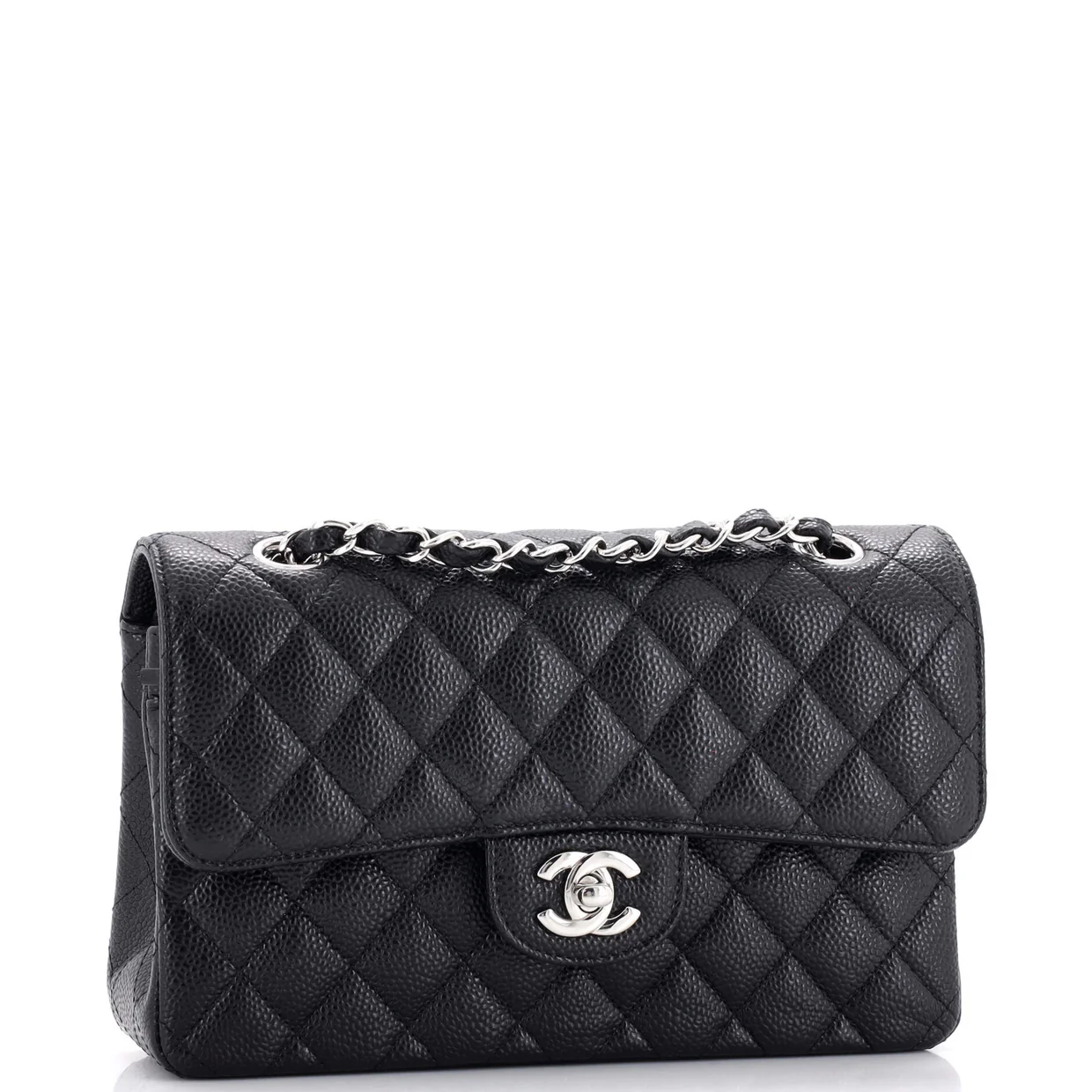 Classic Double Flap Bag Quilted Caviar Small - Deep Luxury