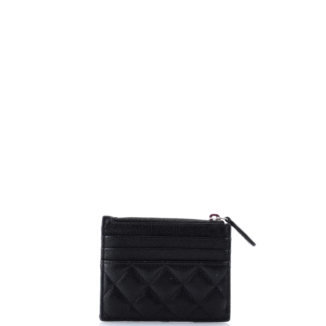 CC Zip Card Holder Quilted Caviar - Deep Luxury