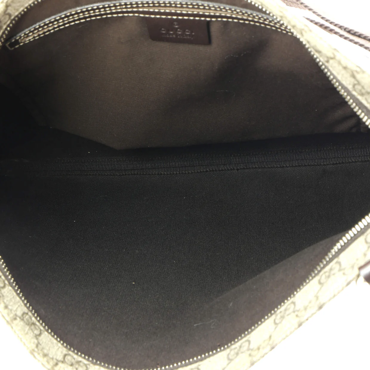 Zip Top Messenger Bag GG Coated Canvas Large - Deep Luxury