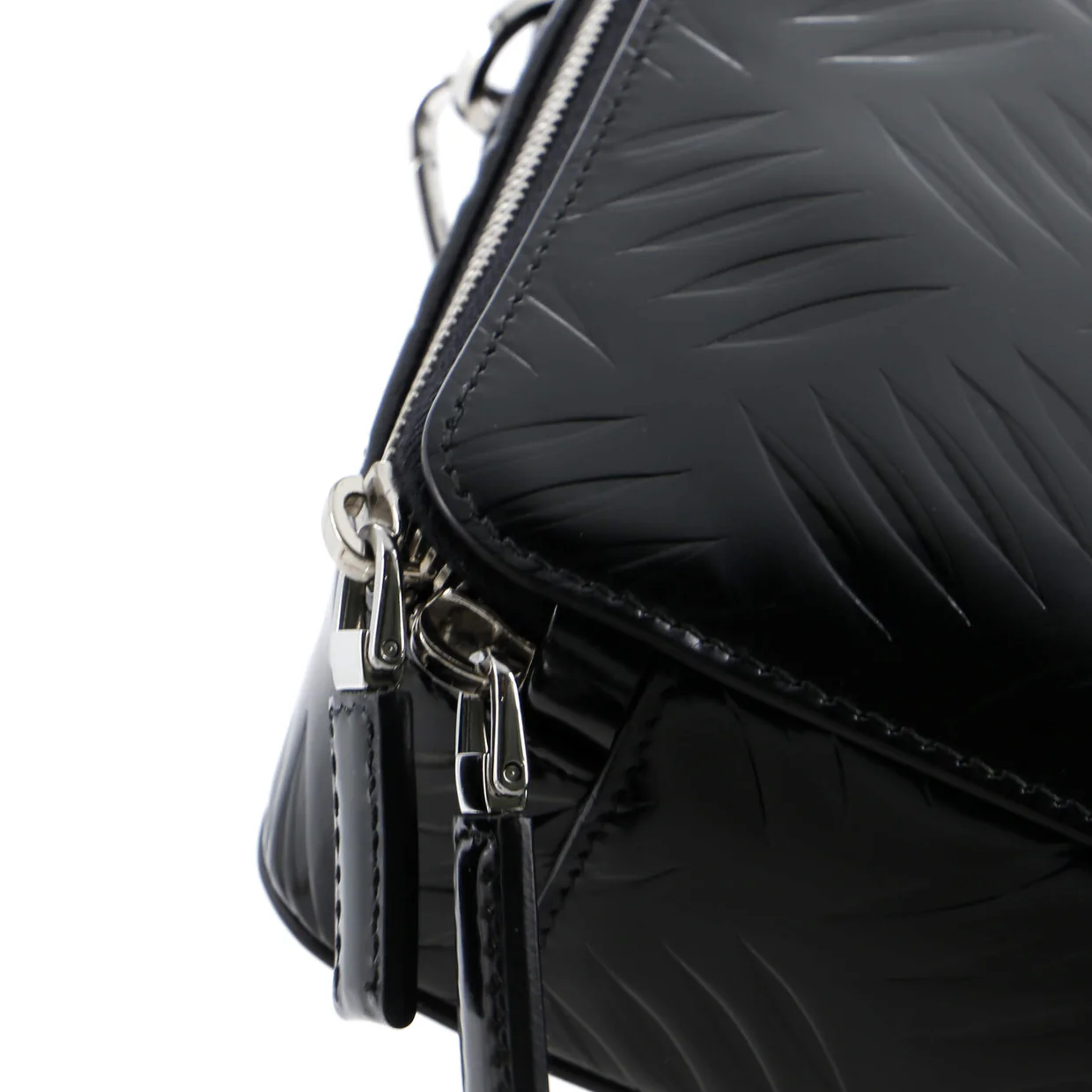 Brique Crossbody Bag Embossed Brushed Leather Medium - Deep Luxury